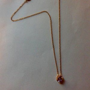 Gold New Amethyst Necklace Hangs 8"